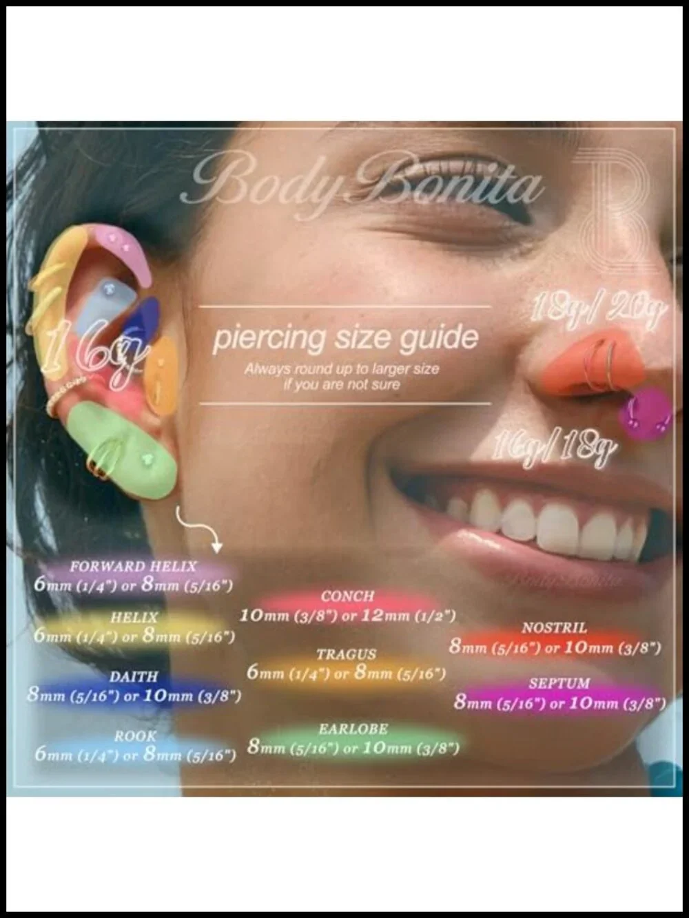Anodized Titanium Nose Rings Hoops for Women, 14G/16G/18G Septum Cartilage